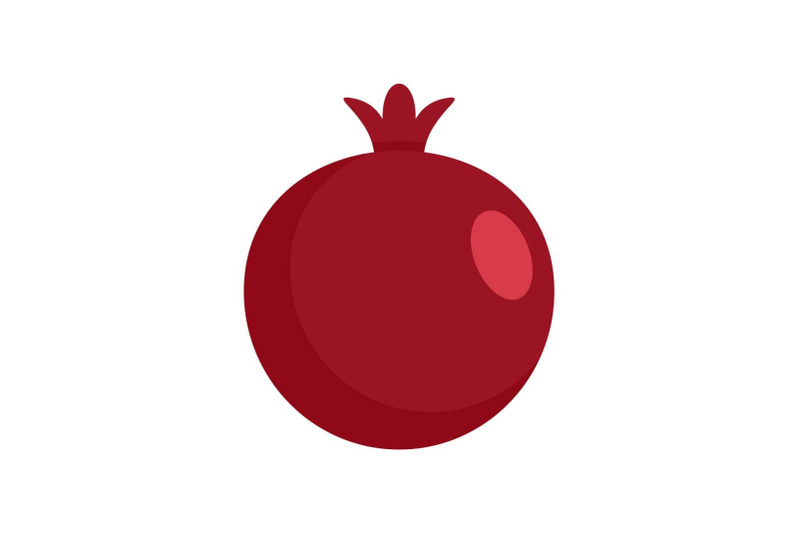 red-fresh-eco-pomegranate-icon-flat-style