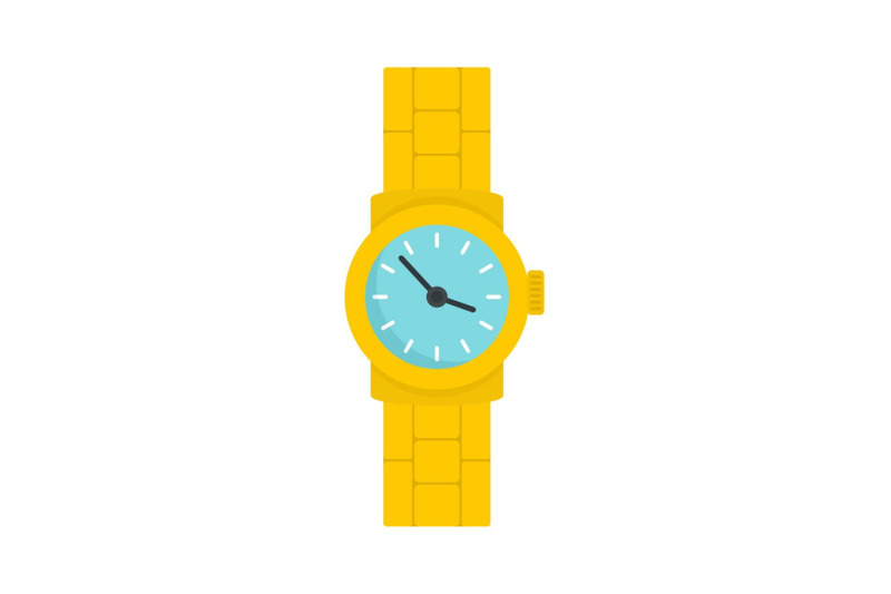 gold-watch-icon-flat-style