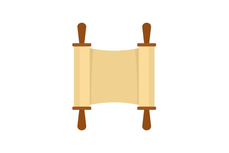 rolled-open-brown-papyrus-icon-flat-style