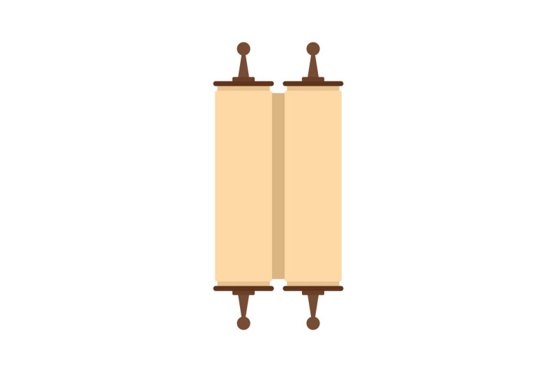 closed-ancient-rolled-papyrus-icon-flat-style