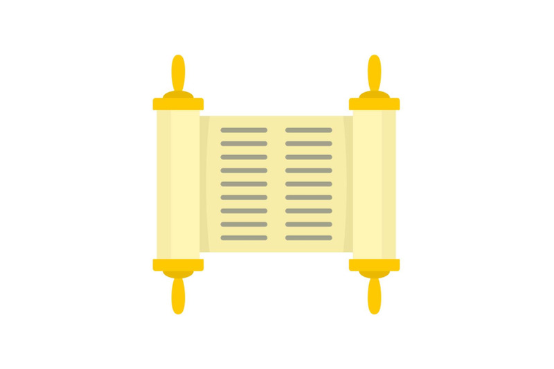 old-book-rolled-papyrus-icon-flat-style