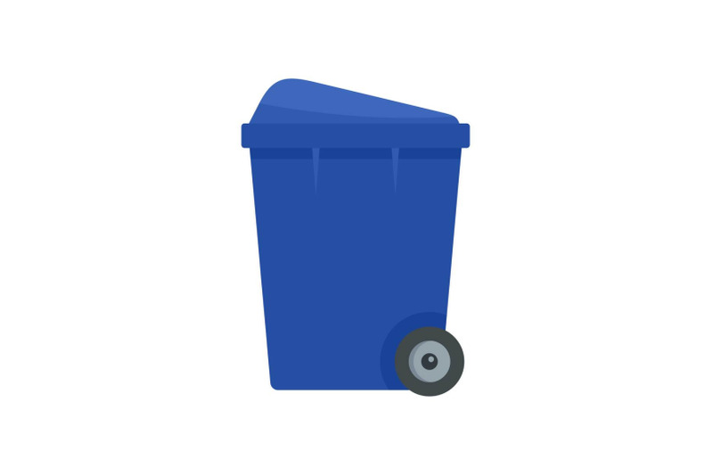 blue-garbage-box-icon-flat-style