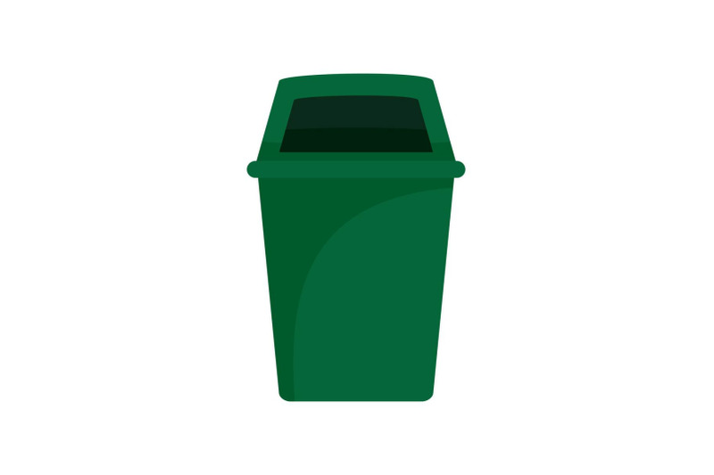 green-park-garbage-can-icon-flat-style