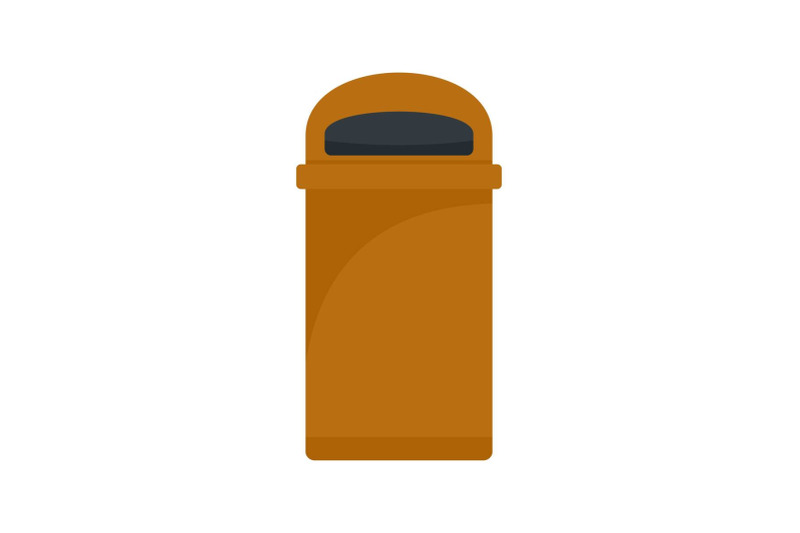 orange-trash-box-icon-flat-style