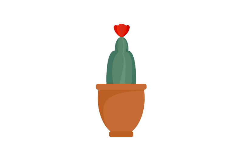 cactus-flower-icon-flat-style