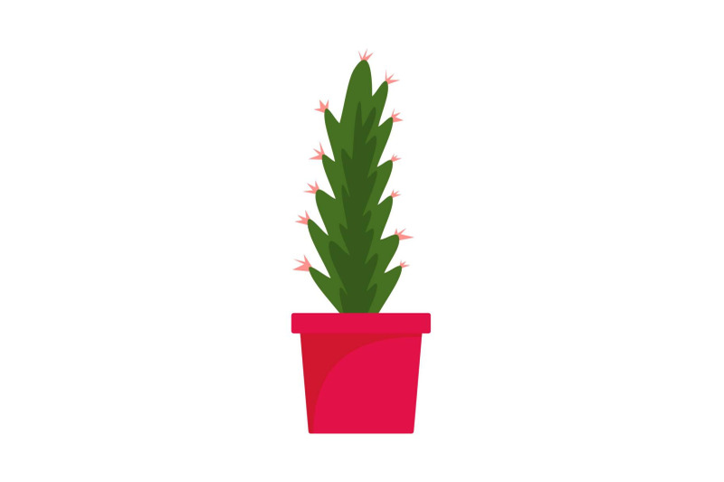 cactus-pot-icon-flat-style