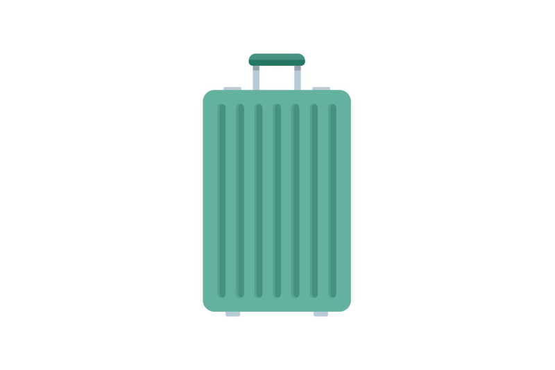 green-travel-bag-icon-flat-style