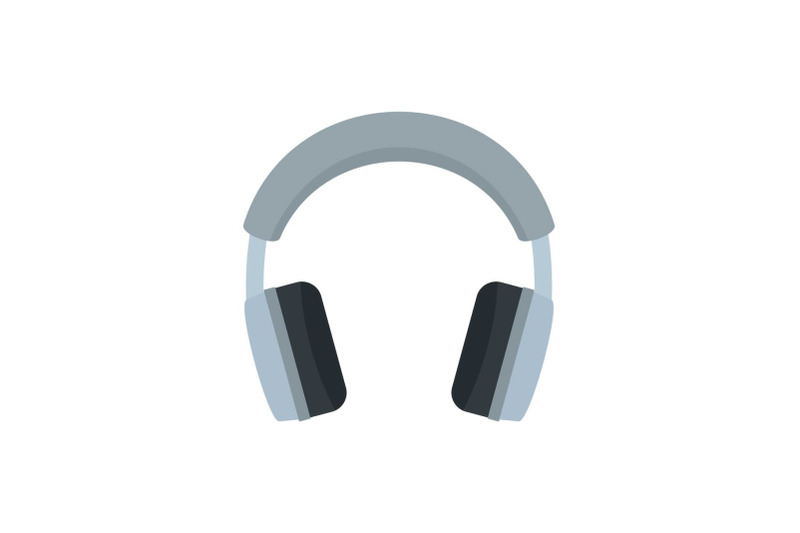 grey-headphones-icon-flat-style