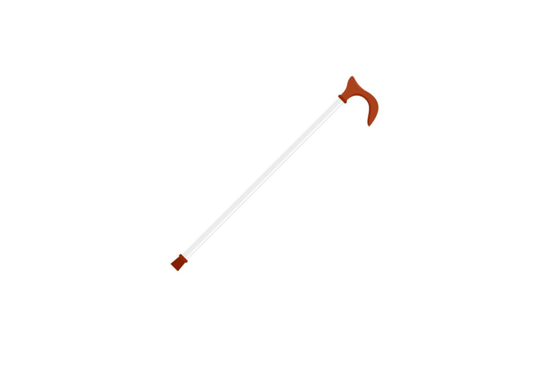 walking-stick-icon-flat-style