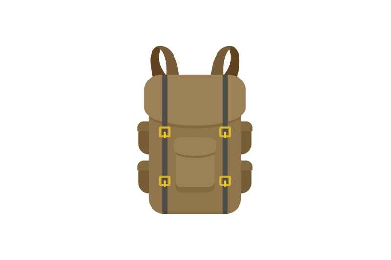 military-backpack-icon-flat-style