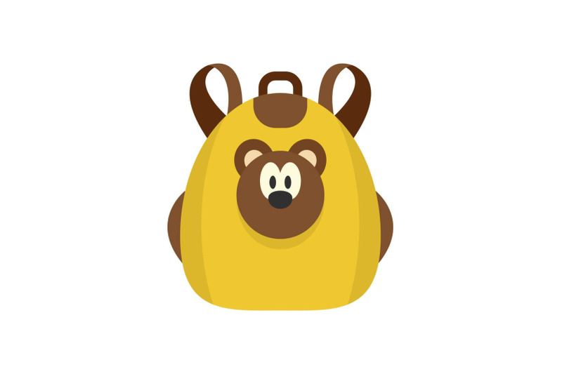 cute-bear-backpack-icon-flat-style