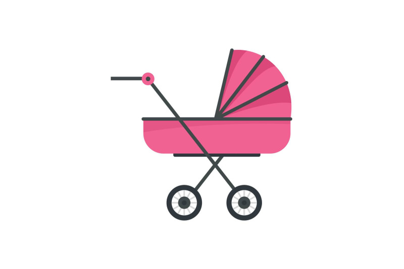 baby-stroller-icon-flat-style