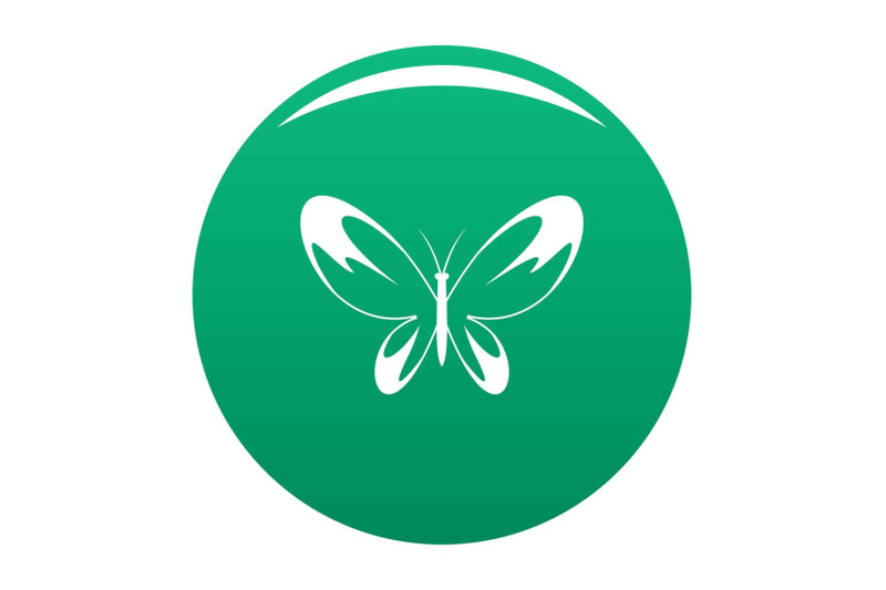 wide-wing-butterfly-icon-vector-green