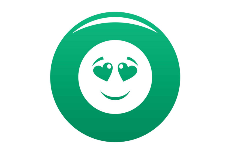 love-smile-icon-vector-green