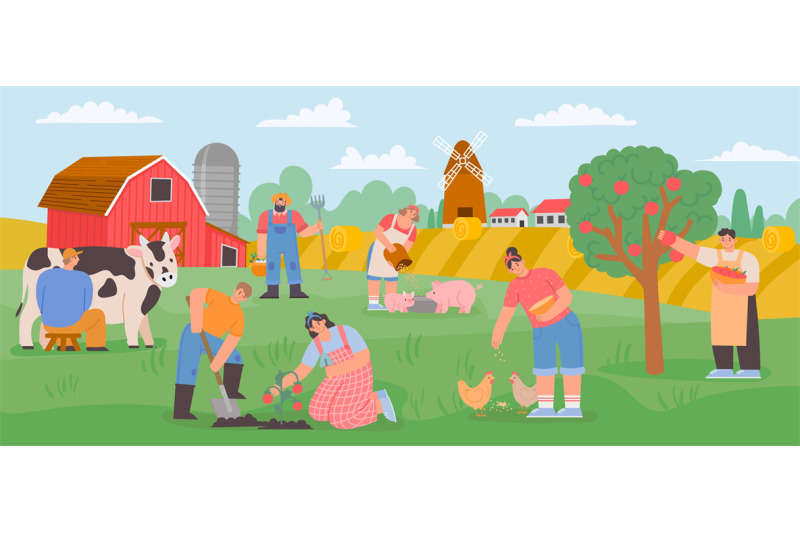 farming-landscape-with-workers-countryside-farmer-community-feed-anim