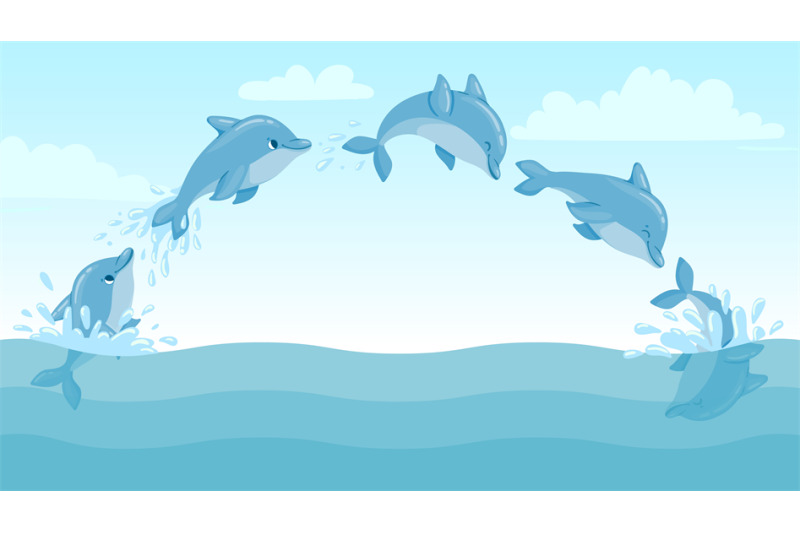 dolphin-jump-out-of-water-cartoon-marine-landscape-with-jumping-dolph