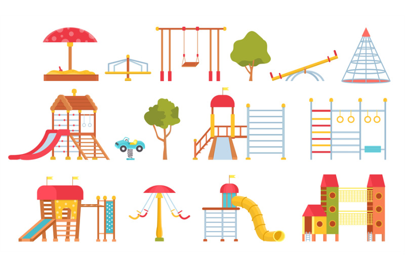 playground-equipment-kids-park-carousels-swings-and-game-modules-wit