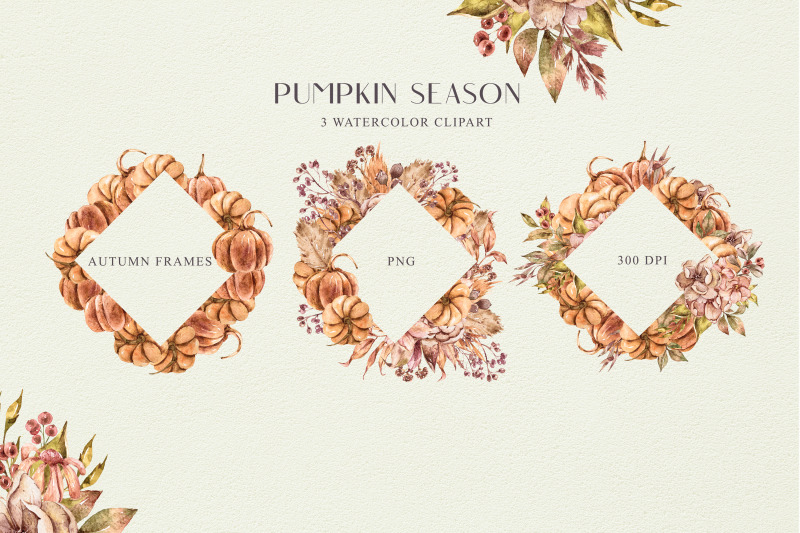 pumpkin-frame-clipart-floral-bouquet-png-clipart