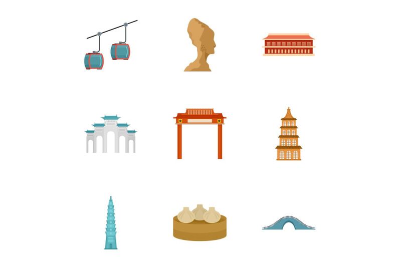 thailand-icon-set-flat-style