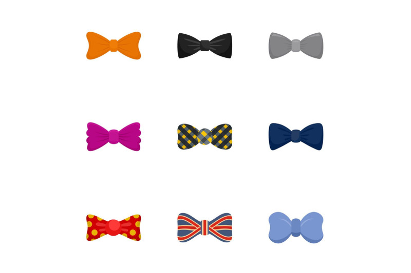 bow-icon-set-flat-style