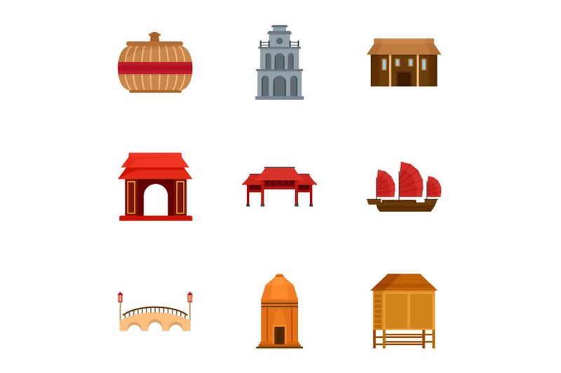 vietnam-icon-set-flat-style