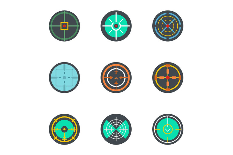 target-icon-set-flat-style