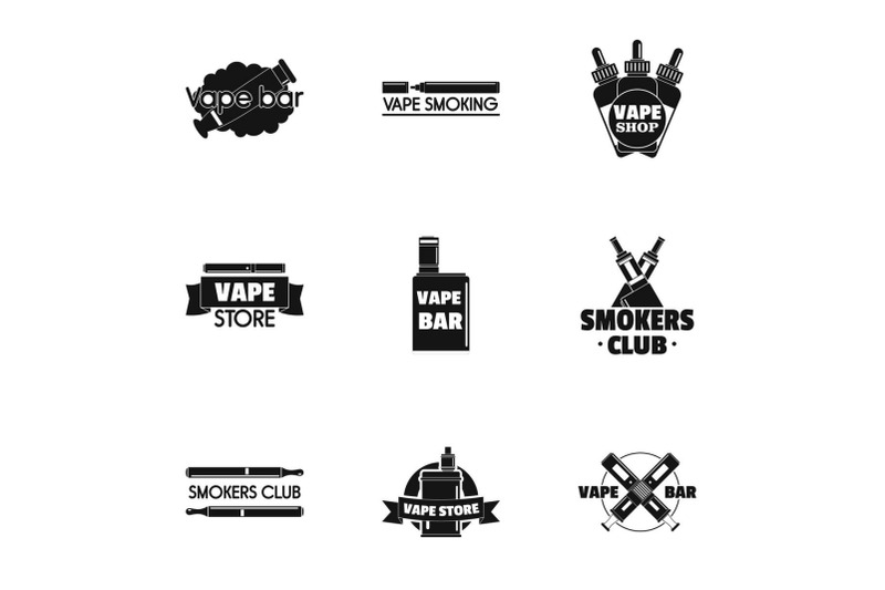 vape-logo-set-simple-style