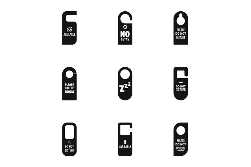 door-hanger-icon-set-simple-style