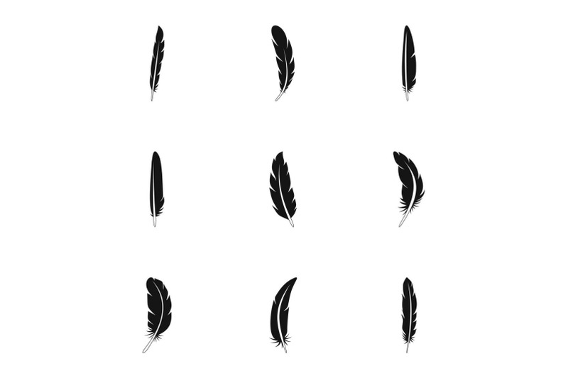 aztec-feather-icon-set-simple-style