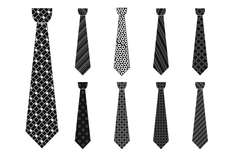 elegant-tie-icon-set-simple-style