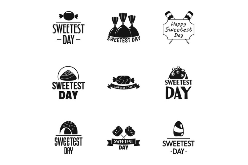 sweet-day-logo-set-simple-style
