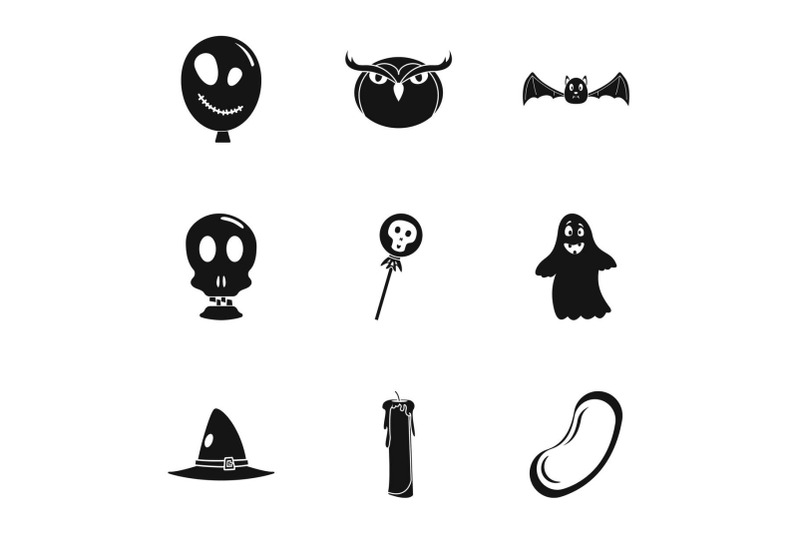 halloween-icon-set-simple-style