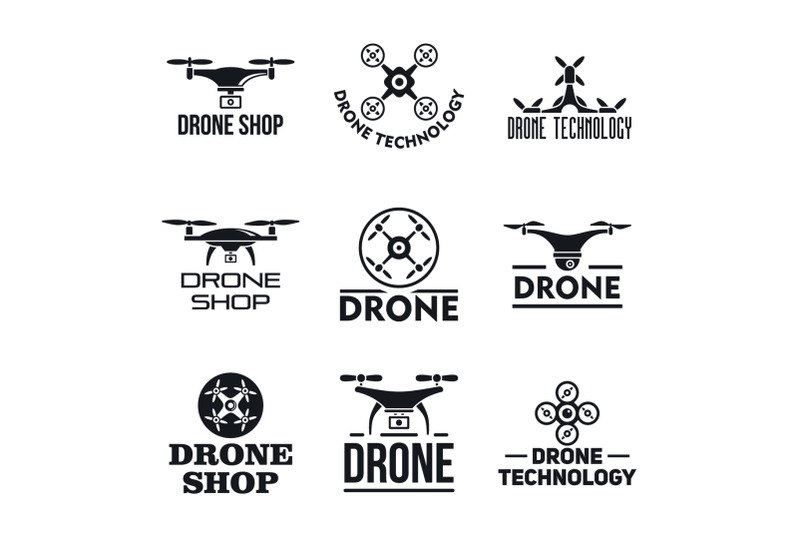 drone-logo-set-simple-style