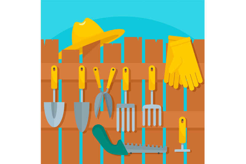 plant-tool-concept-background-flat-style