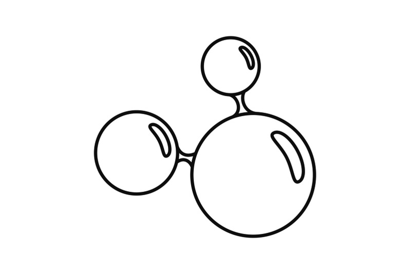 triple-molecule-icon-outline-style