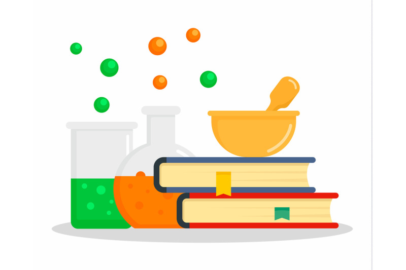 chemistry-book-concept-background-flat-style