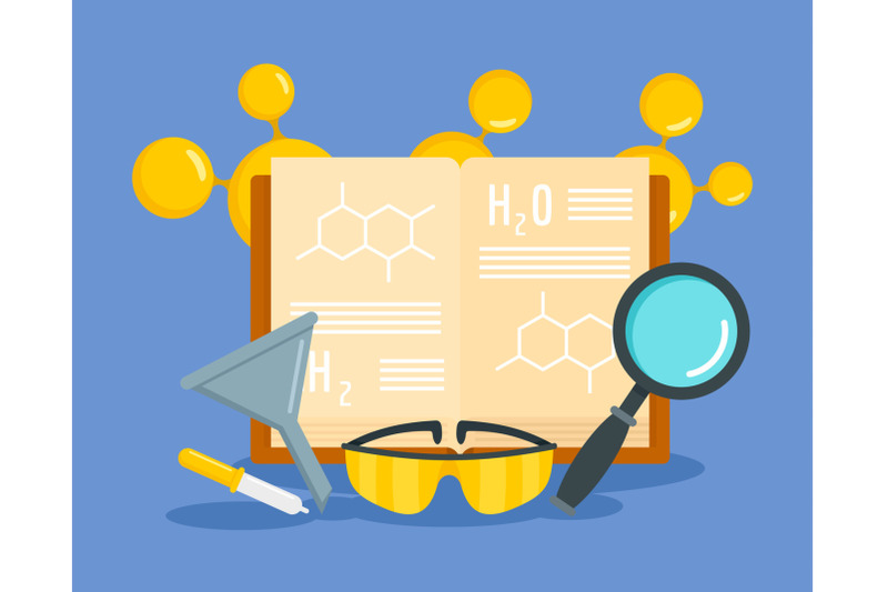 chemical-science-concept-background-flat-style