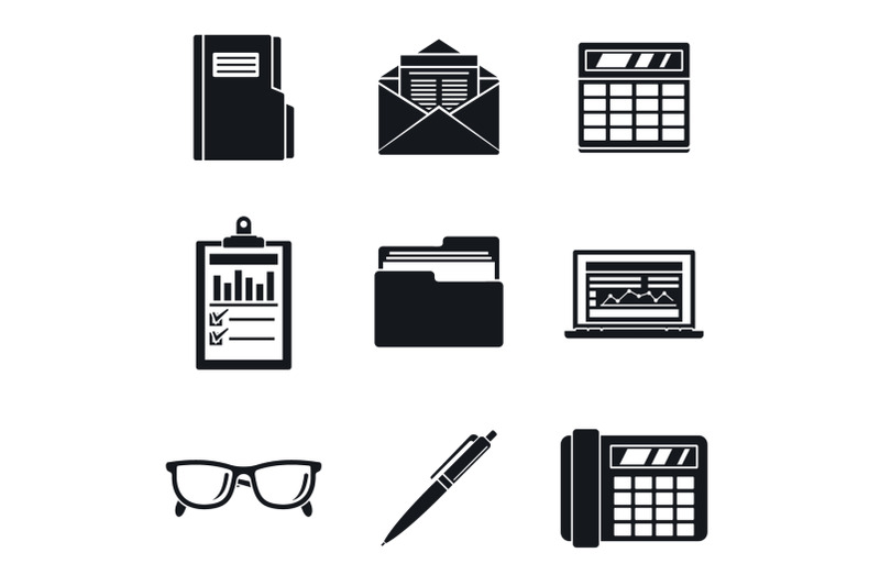 accounting-day-icon-set-simple-style