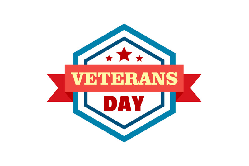 star-veterans-day-logo-flat-style