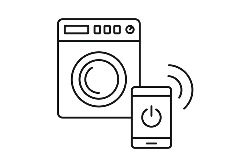 smart-wash-machine-icon-outline-style