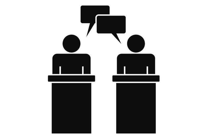 political-debate-icon-simple-style