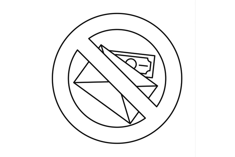 no-money-bribery-icon-outline-style