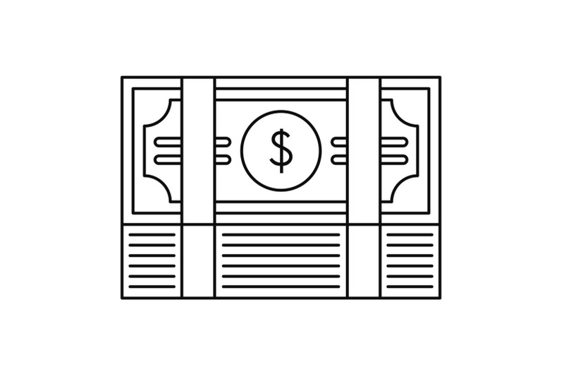 bribery-money-stack-icon-outline-style