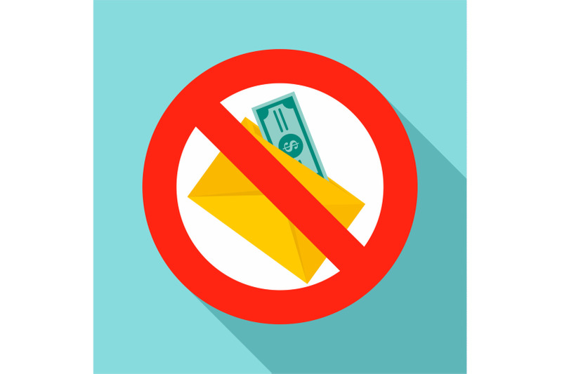 no-money-bribery-icon-flat-style