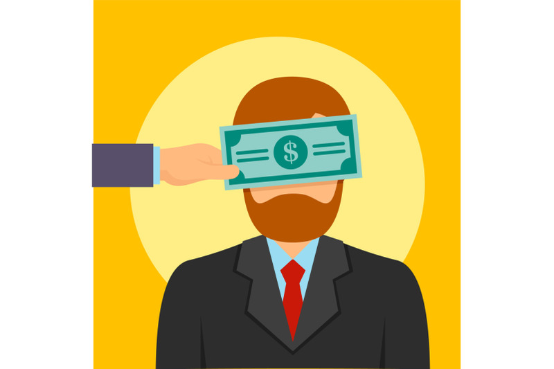 bribery-money-close-eyes-concept-background-flat-style