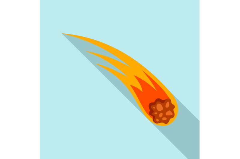 flame-meteorite-icon-flat-style