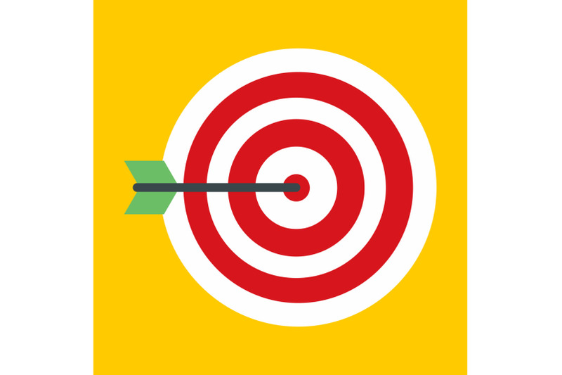 business-red-target-icon-flat-style