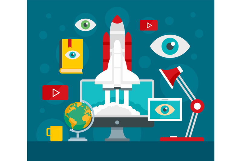 start-up-vision-concept-background-flat-style