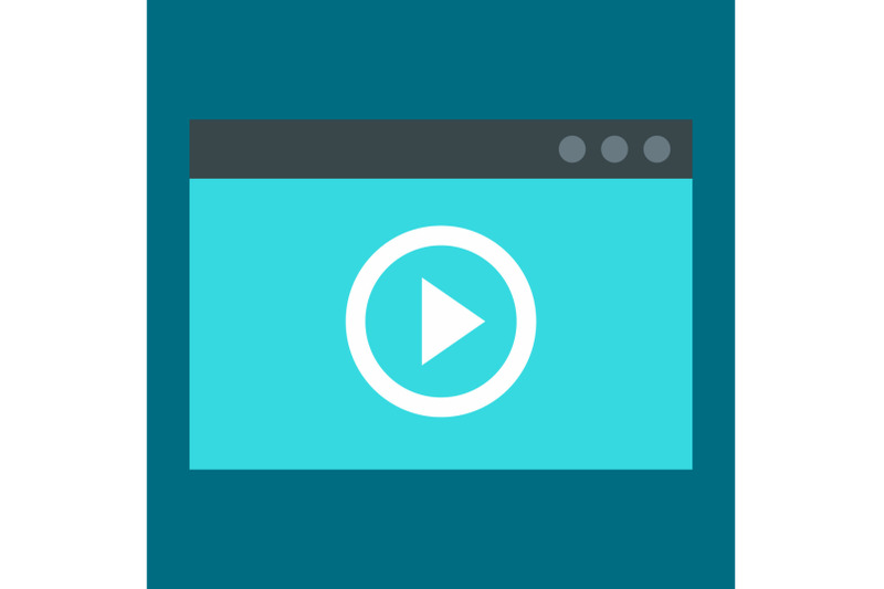 window-video-play-icon-flat-style