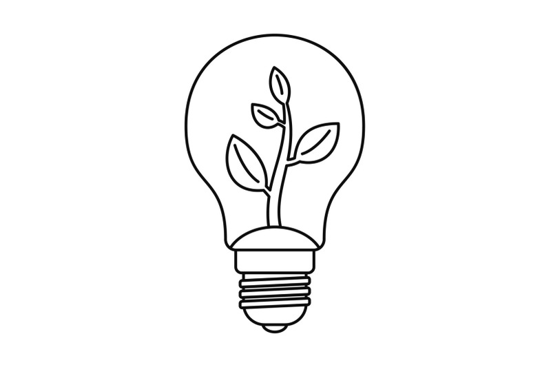eco-bulb-icon-outline-style